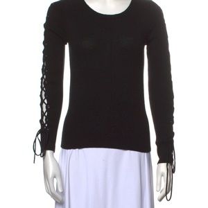 Nili Lotan 100% Cashmere Black Scoop Sweater